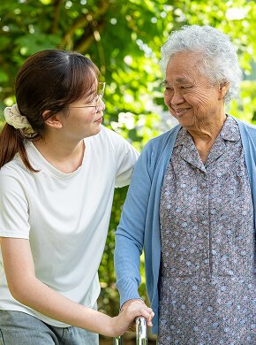 Senior receiving compassionate care