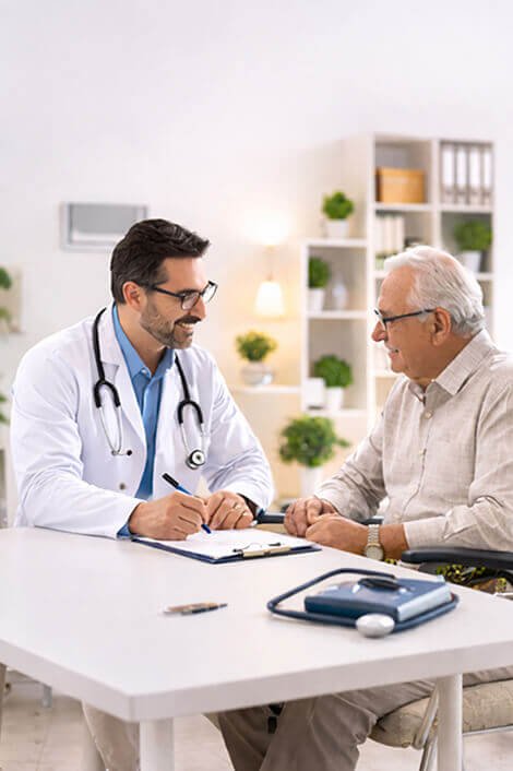 Caregiver supporting an older adult at home