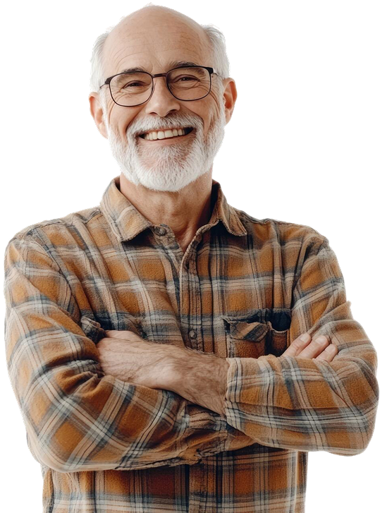 Caregiver and senior in a comfortable home setting